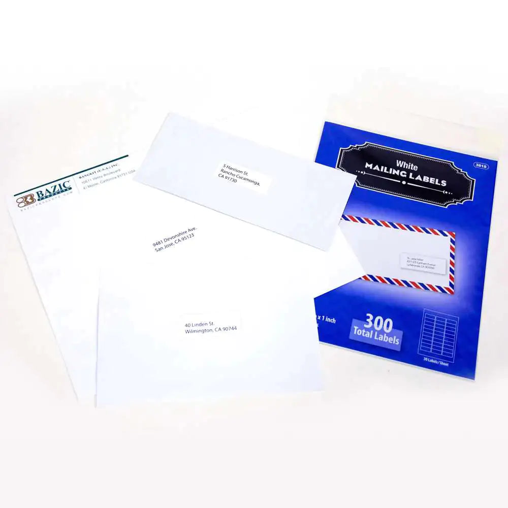 White Address Labels 1″ X 2 5/8″ (300/Pack)